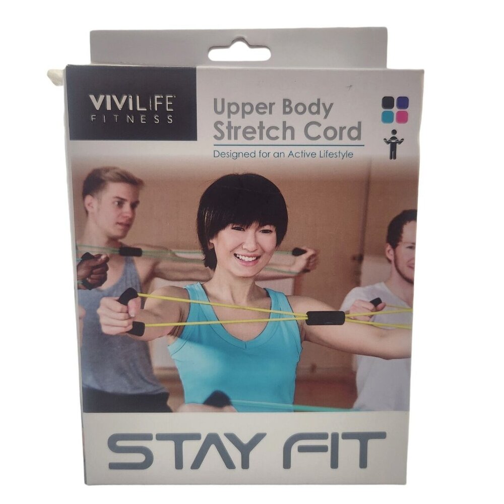 Vivilife Fitness Upper Body Stretch‎ Cord Black with Medium Resistance Active